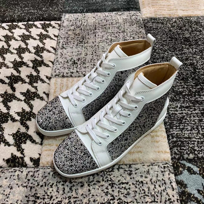 Christian Louboutin Alb Negru Diamonds High - prezentare produs