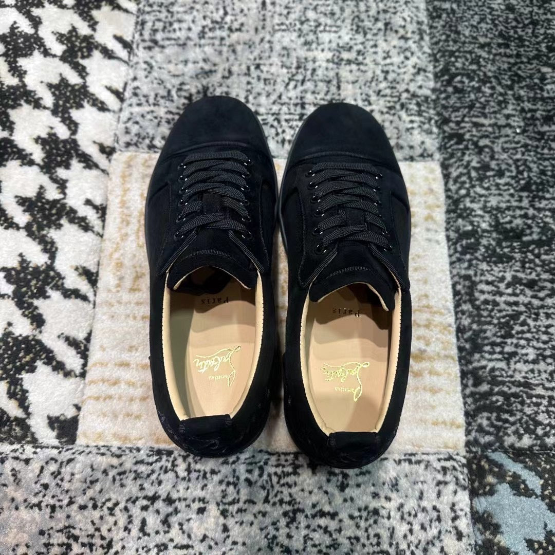 Christian Louboutin Negru Velvet Low - prezentare produs