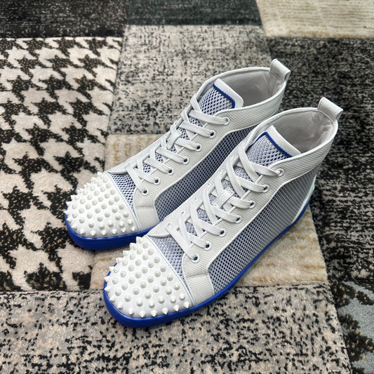 Christian Louboutin Albastru Alb Spikes High - prezentare produs