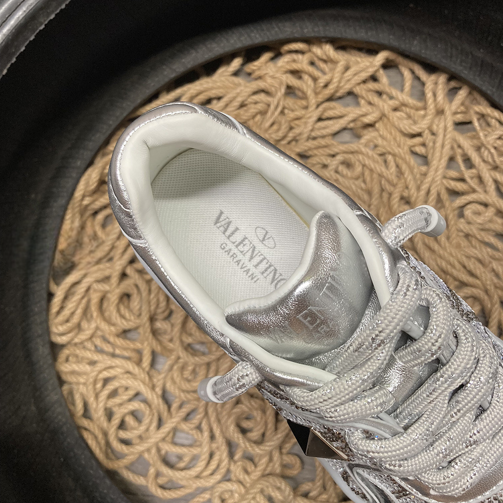 Valentino One Stud Argintiu Glitter Pantofi sport - prezentare produs