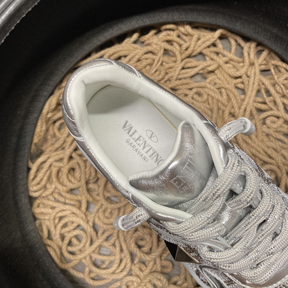 Valentino One Stud Argintiu Glitter Pantofi sport - prezentare produs