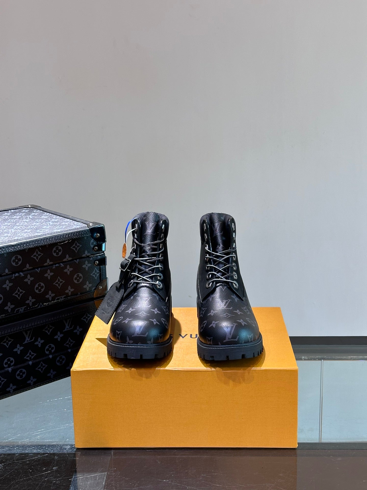 Louis Vuitton LV X Timberland Ghete Negru Pânză - prezentare produs