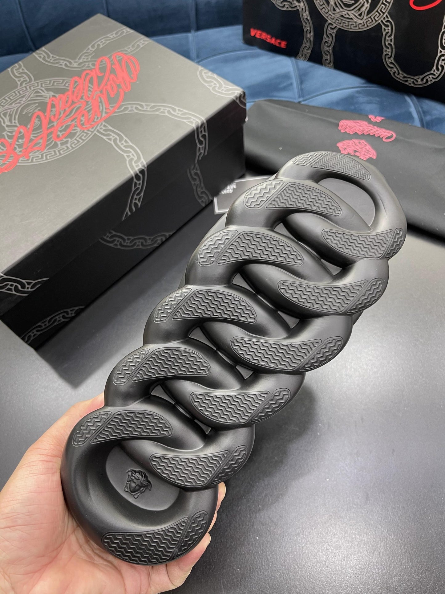 Versace Chain Reaction Full Negru Pantofi sport - prezentare produs