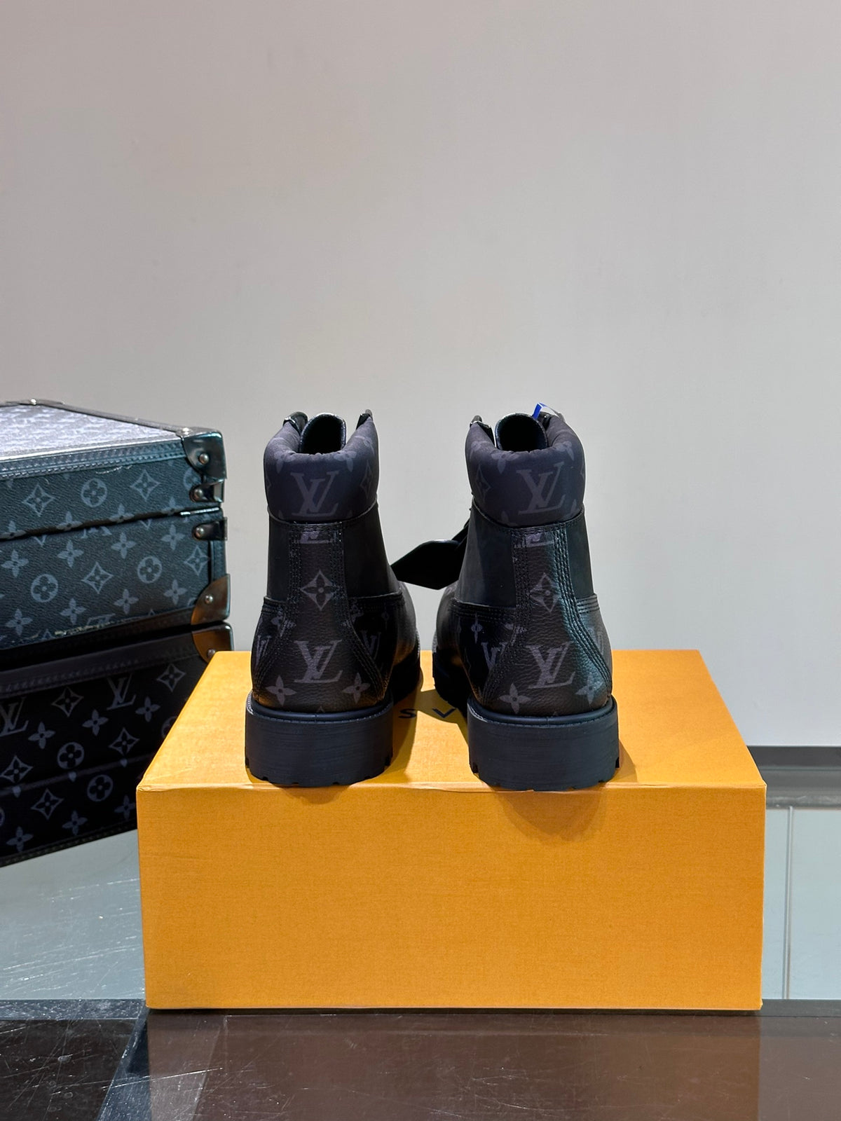Louis Vuitton LV X Timberland Ghete Negru Pânză - prezentare produs