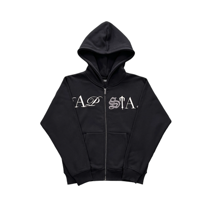 Trapstar Zipper Trening Washed Negru - prezentare produs