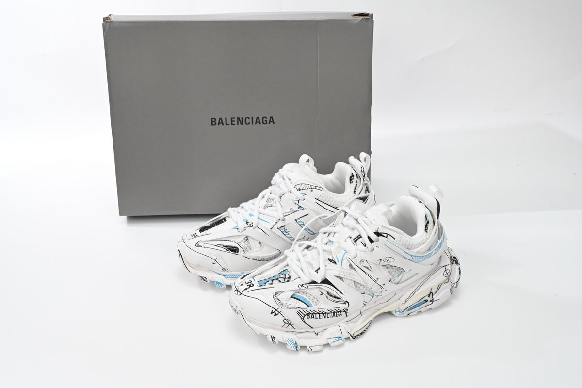 Balenciaga Track Alb Graffiti - prezentare produs