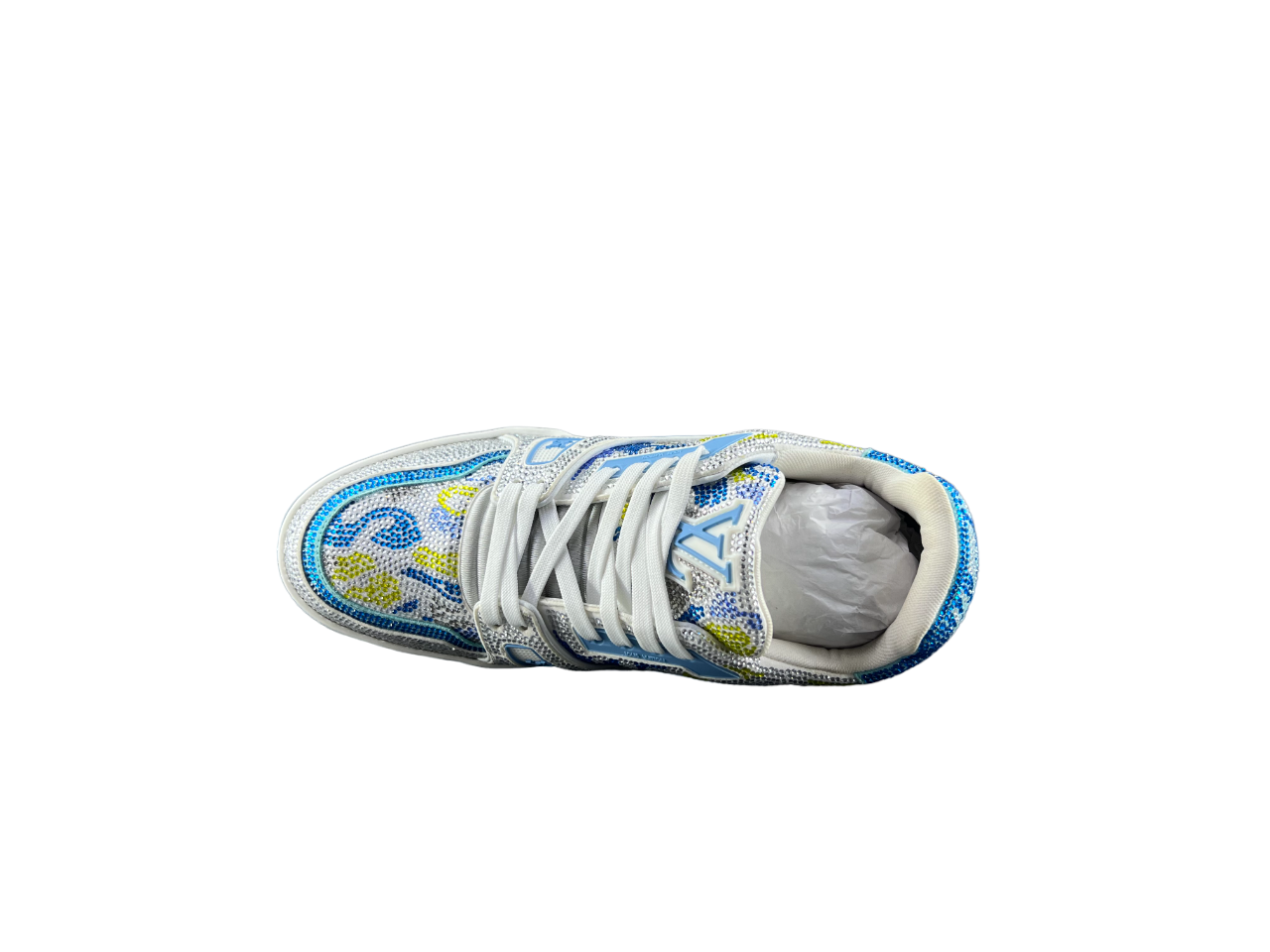 Louis Vuitton LV Trainers Baby Albastru Gri Diamonds Luxury Ediție - prezentare produs
