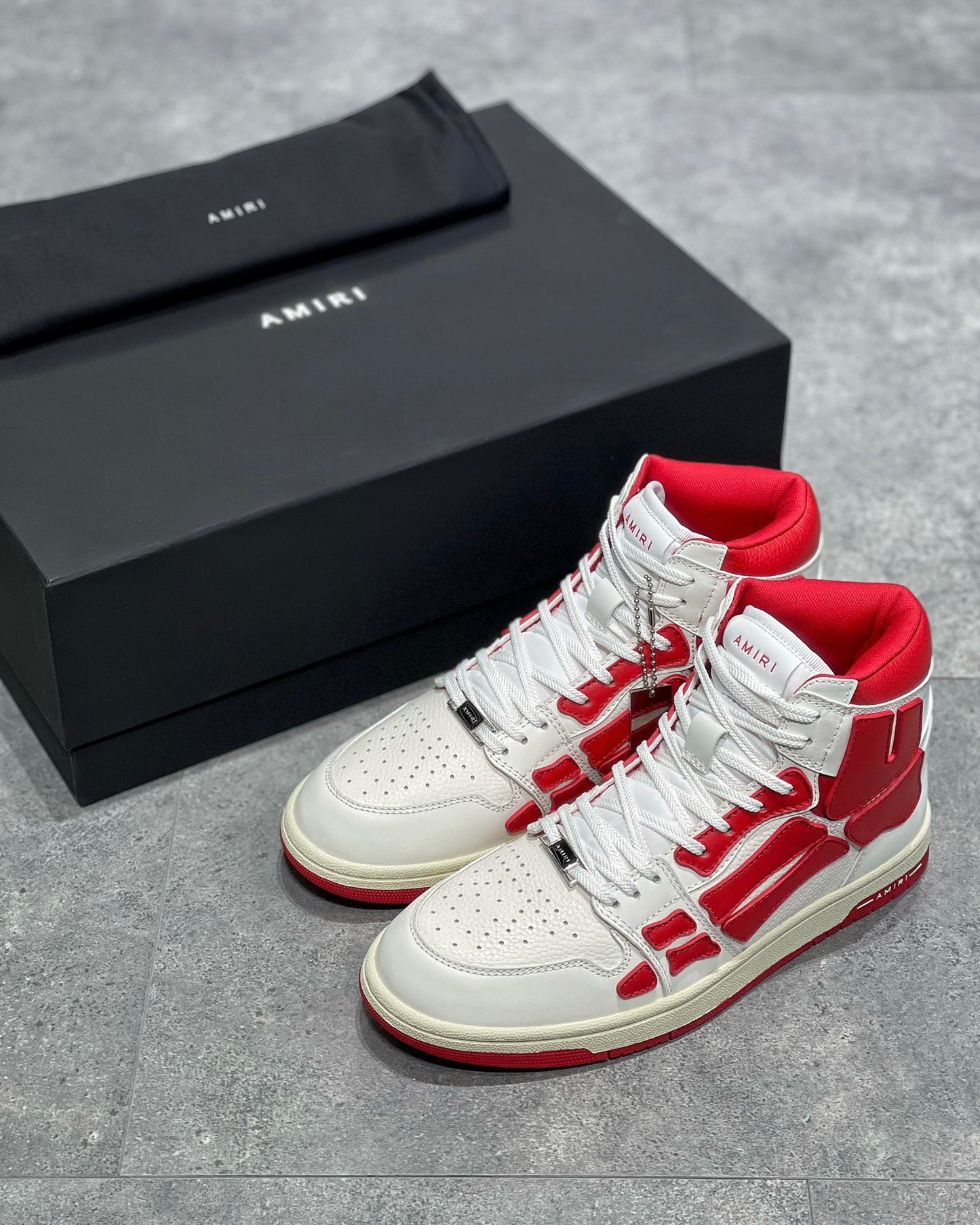 Amiri Skeleton High Top Alb Roșu Pantofi sport - prezentare produs