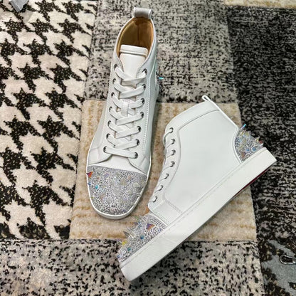 Christian Louboutin Alb High Spikes Luxury - prezentare produs