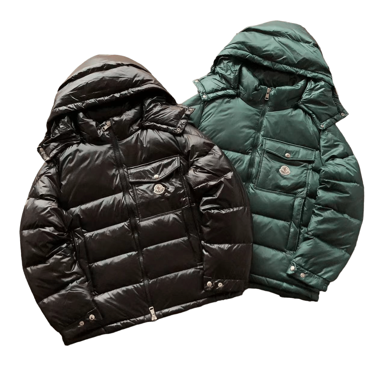 Moncler Geacă Verde Negru - prezentare produs
