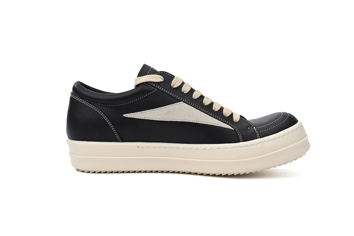 Rick Owens Gri Negru And Alb Piele Pantofi sport - prezentare produs