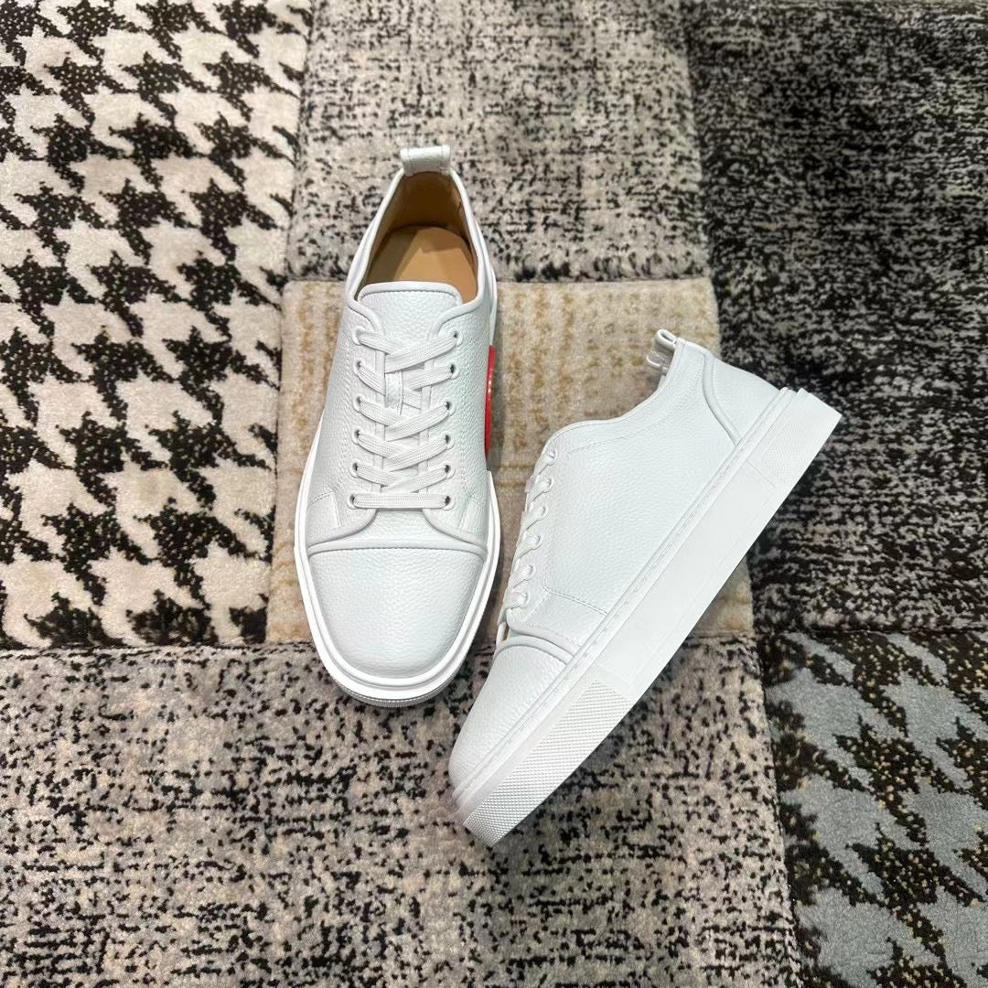 Christian Louboutin Alb Piele Low - prezentare produs
