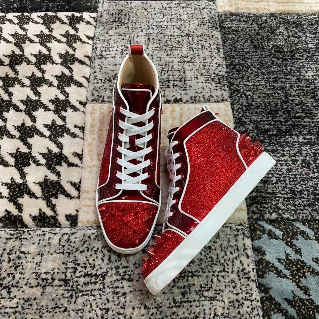 Christian Louboutin Roșu Diamonds Spikes High Luxury - prezentare produs