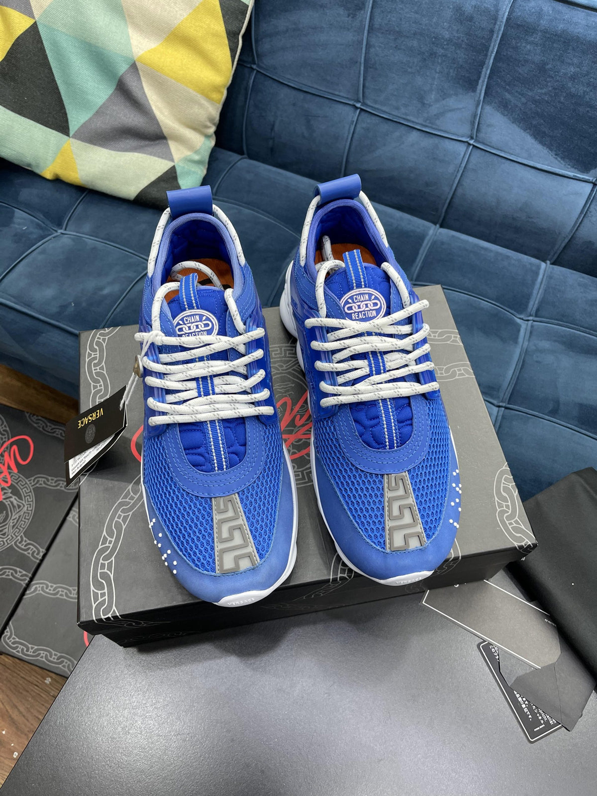 Versace Chain Reaction Full Albastru Pantofi sport - prezentare produs
