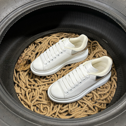 Alexander McQueen Alb Argintiu Pantofi sport - prezentare produs