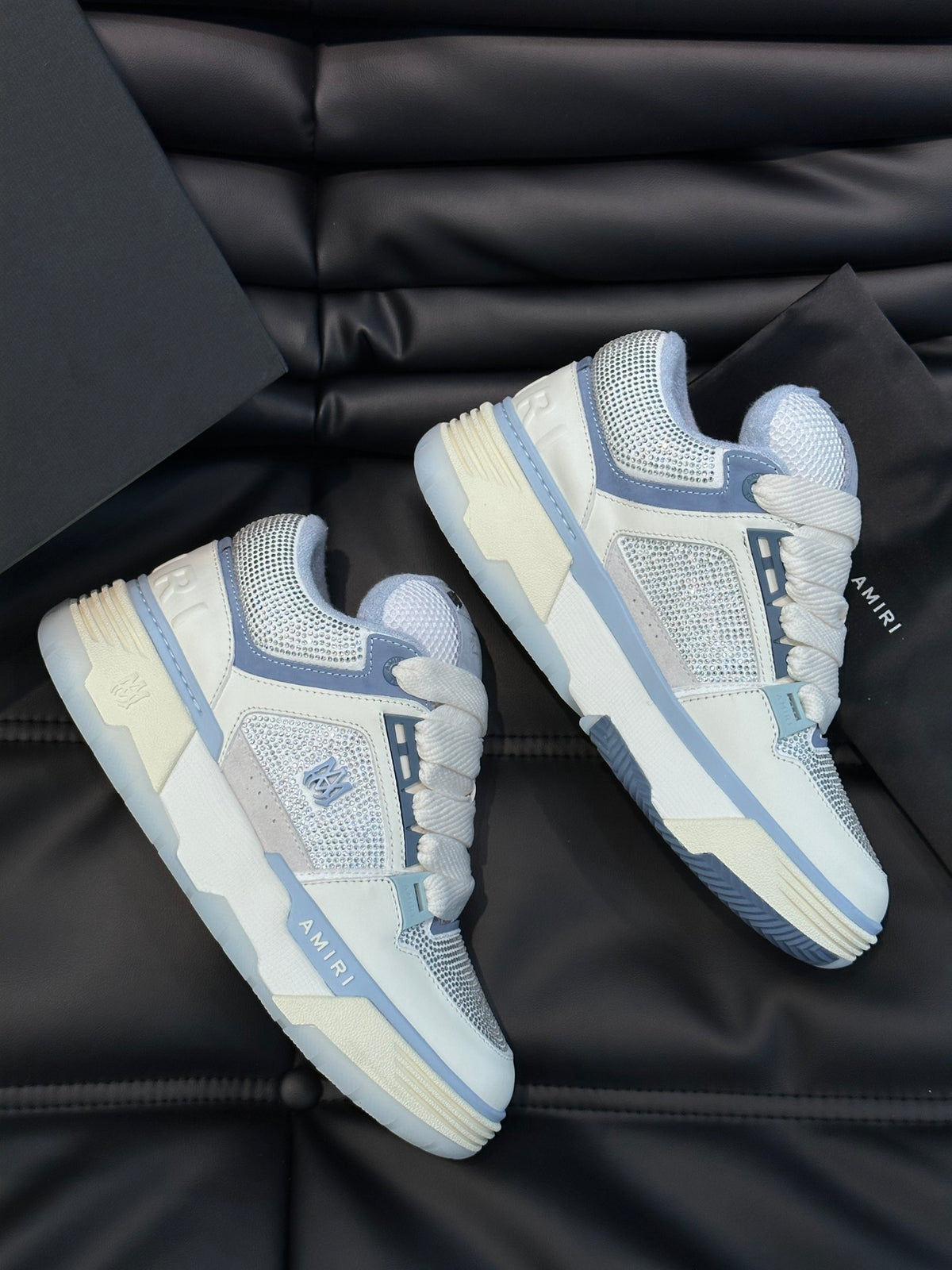 Amiri Ma 1 Baby Albastru Diamonds Custom New Colecție Pantofi sport - prezentare produs