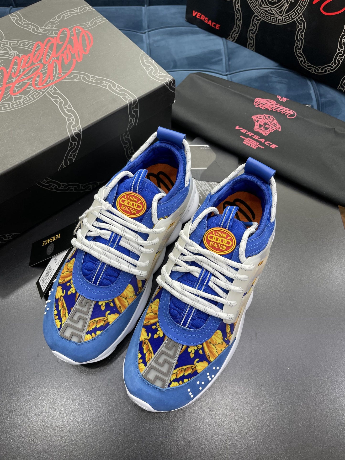 Versace Chain Reaction Albastru Pantofi sport - prezentare produs