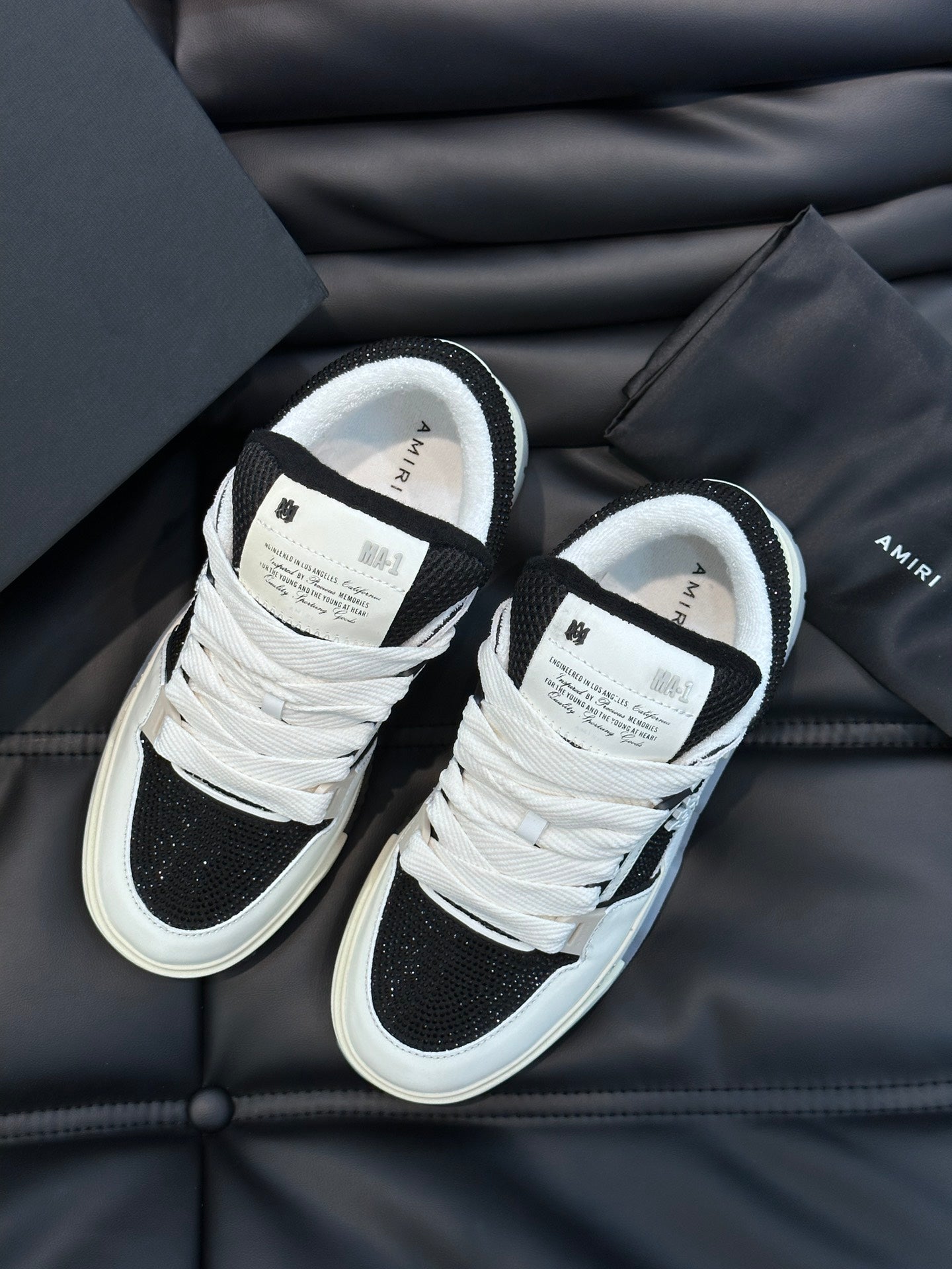 Amiri Ma 1 Negru Alb Diamonds Custom New Colecție Pantofi sport - prezentare produs