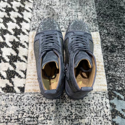 Christian Louboutin Gri Velvet Diamonds High - prezentare produs