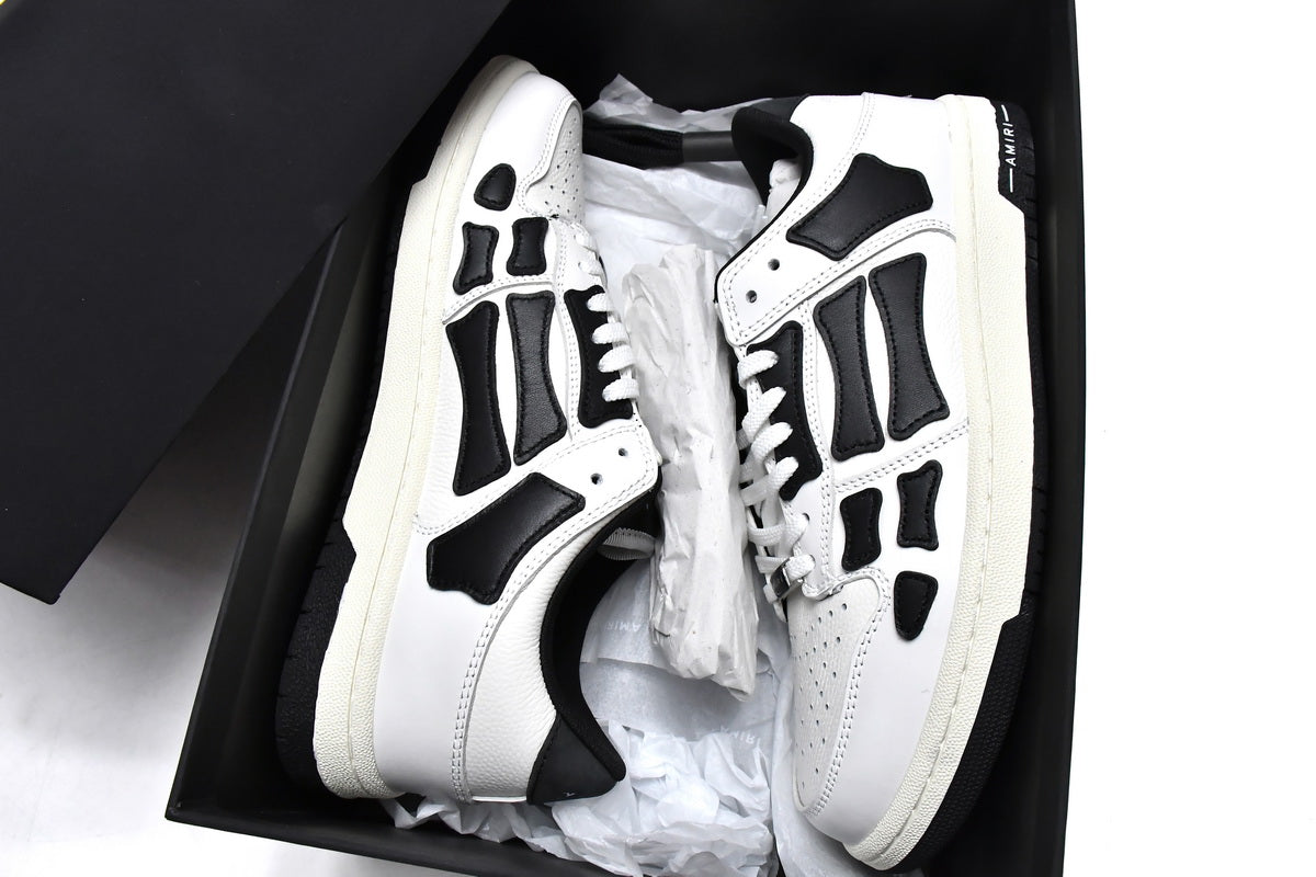 Amiri Skeleton Low Alb Negru - prezentare produs