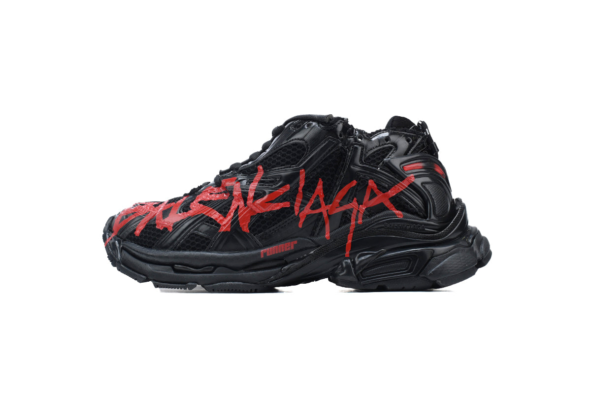 Balenciaga Runner Roșu Grafitti - prezentare produs