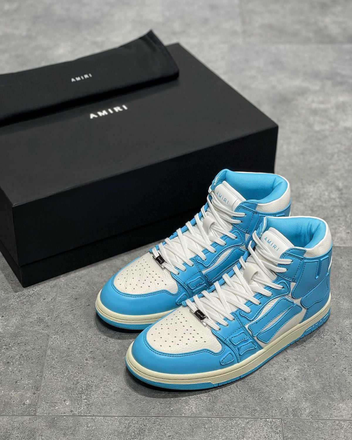 Amiri Skeleton High Top Alb Albastru Pantofi sport - prezentare produs