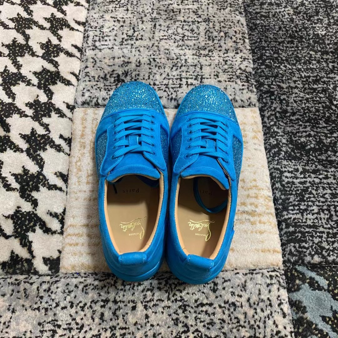 Christian Louboutin Deschis Albastru Diamonds Low - prezentare produs