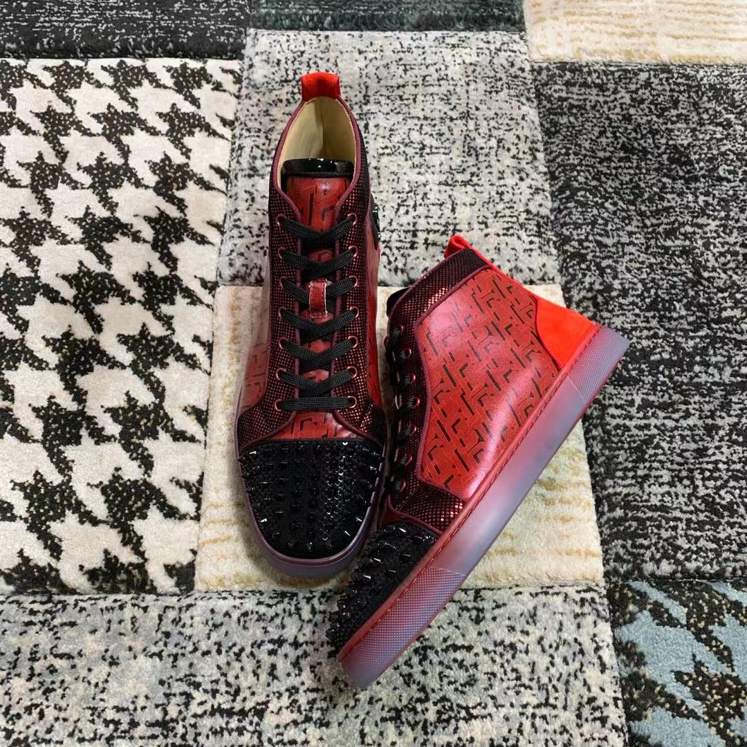 Christian Louboutin Negru Roșu Spikes High - prezentare produs