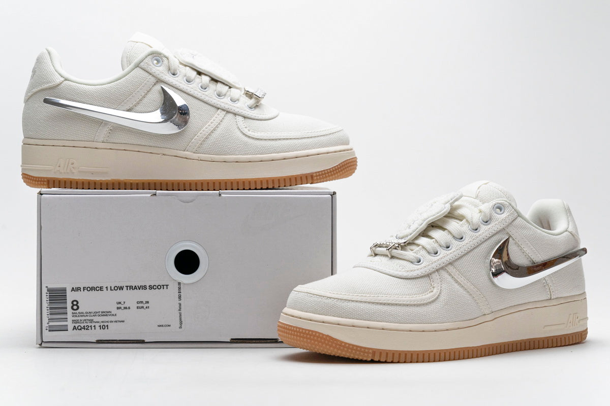 Nike Air Force X Travis Scott Ecru - prezentare produs