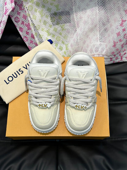 Louis Vuitton LV Pantofi sport Maxi Crem Pânză - prezentare produs